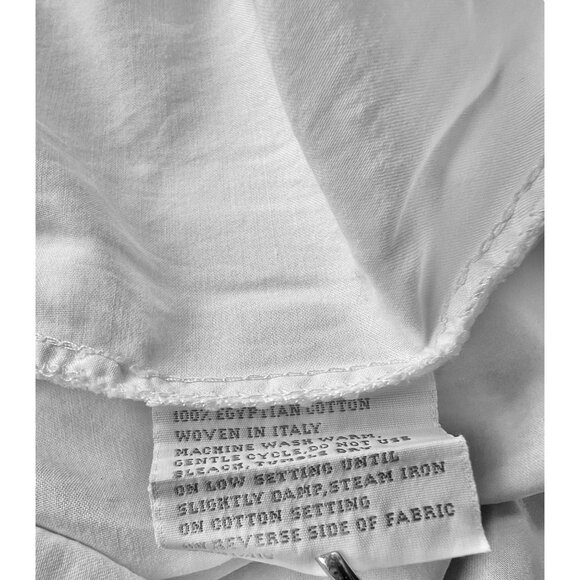 White Embroidered Egyptian Cotton Pillowcase 20"x29" Woven In Italy - Picture 5 of 7